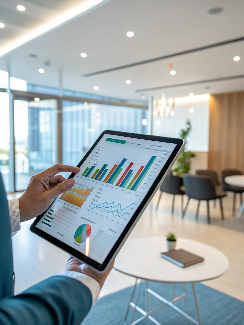 A close-up image of a financial report highlighting positive growth trends, symbolizing the benefits of financial consulting.