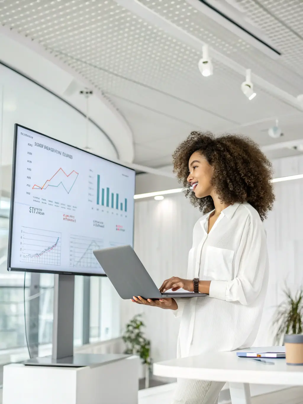 A Canadian small business owner using online accounting software on a laptop, with a focus on ease of use and efficiency.
